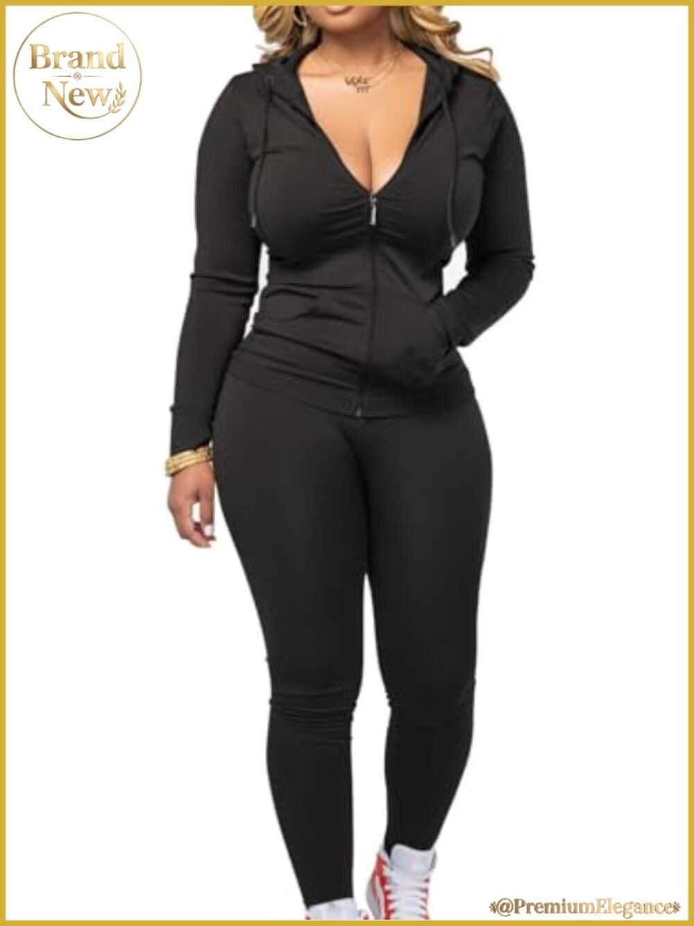 Two Piece Jogger Set Women Workout Sweatsuit Zip Hoodie Pants Active Tracksuit